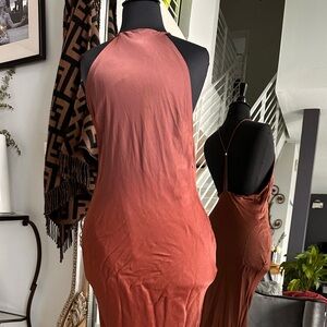 Meshki satin halter dress